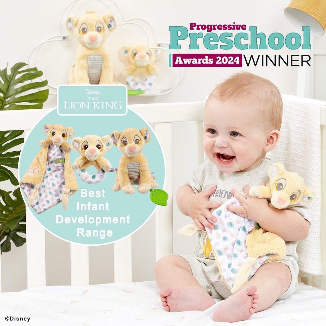 Award Winner! 🏆 We are delighted that our Disney Baby Lion King range won Best Infant Developmental Range Award at The Progressive Preschool Awards last week!🌟🏆
<a href="/Prog_Preschool/">PreschoolNews.net / Progressive Preschool</a> 
#progressivepreschool #awardwinner #ppsa2024 #lionking #simba