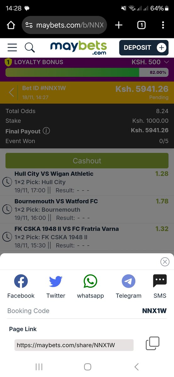 8 Sure Odds🔥
Stake 1k
Kick off 3.30pm 
Link👉maybets.com/share/NNX1W