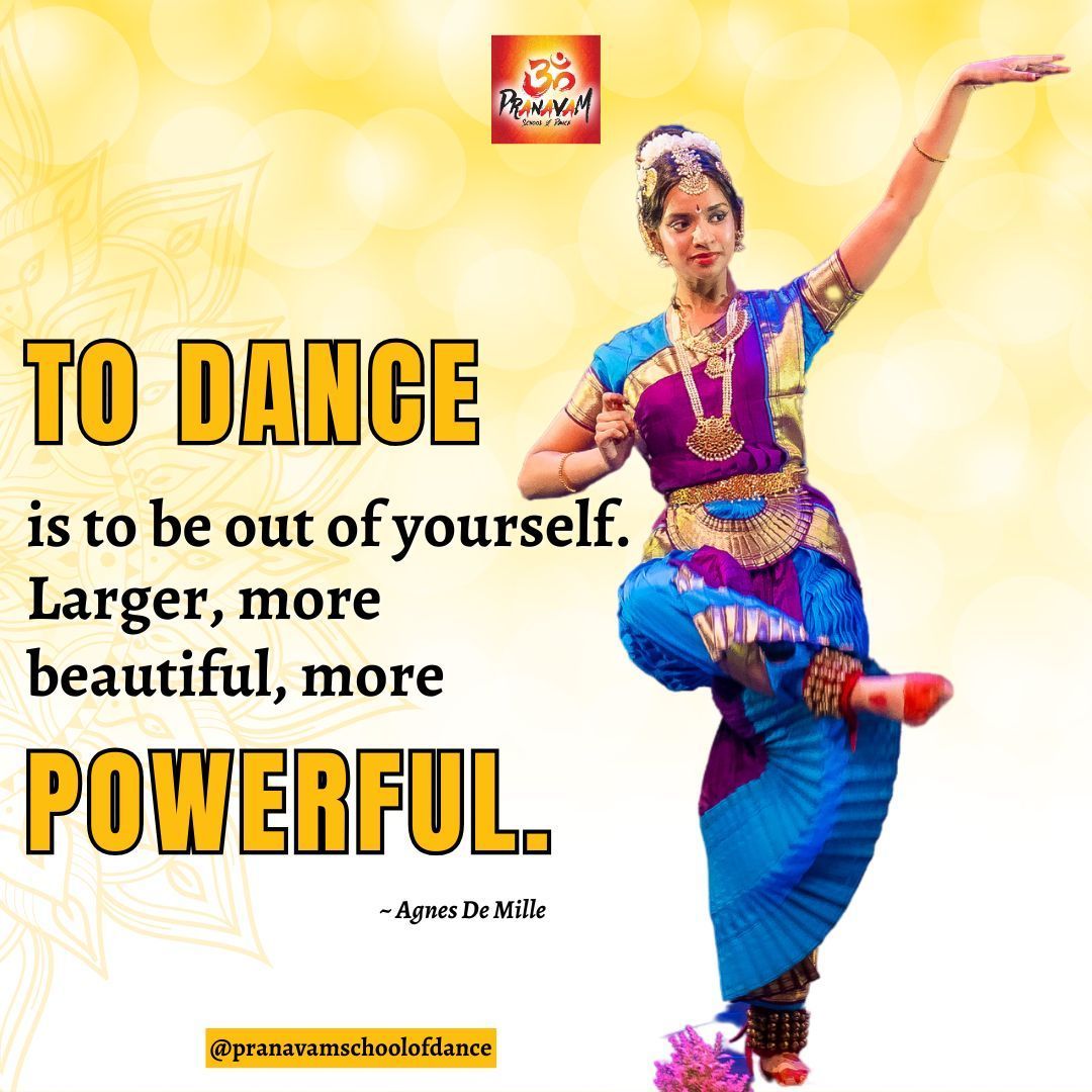 pranavamteam's tweet photo. Dance is more than movement; it's a journey to self-expression and identity. 

Let the dance floor be a space where you can express, explore, and truly be yourself.💃

#PranavamSchoolOfDance #MotivationMonday #Bharatanatyam #Danceschool #Danceclasses #bollywooddance https://t.co/qt1JZTudqa