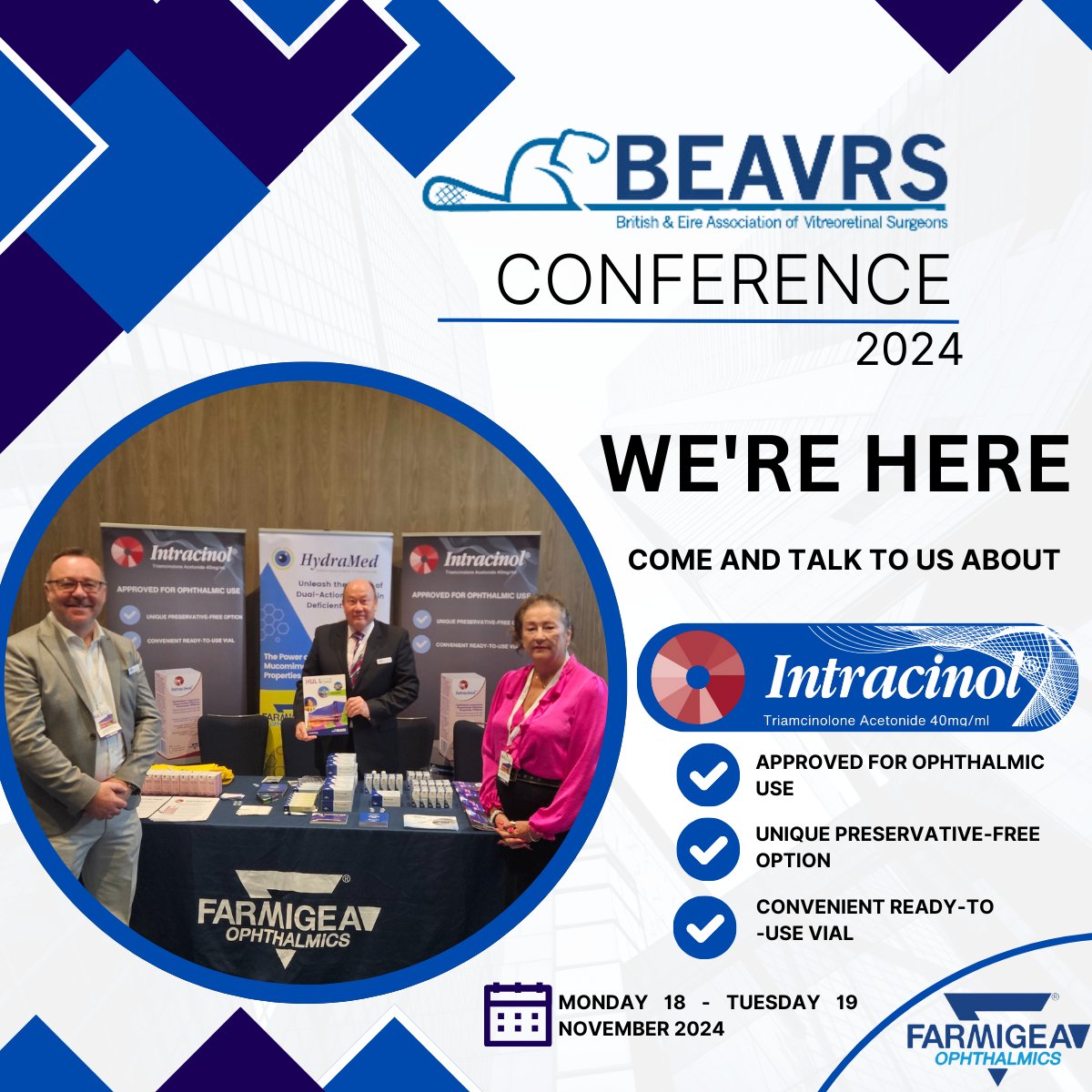 Farmigea has arrived at BEAVRS 2024!👋

We will be here today and tomorrow. Come visit us to find out more about Intracinol.👁

To view our full product range, visit our website here 👉 farmigea.co.uk