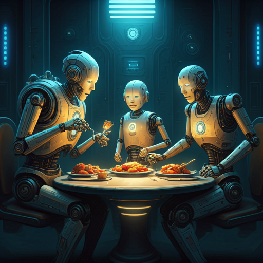 #probots La pregunta a #gemini fue "familia de robots comiendo" #erw2024 la #IA muestra "lo aprendido"  los humanos analizamos "sesgos" y relatos generados
➡️ el concepto de familia 📷la estética 📷los gestos y ¡ la comida! #cienciaficción <a href="/HispaRob/">HispaRob</a> <a href="/eu_Robotics/">euRobotics</a> <a href="/ITA_tecnologia/">Instituto Tecnológico de Aragón</a>