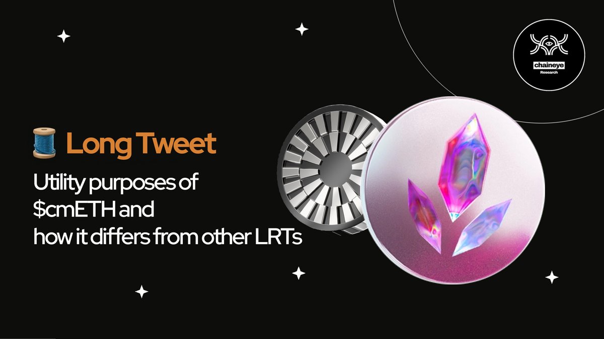 Chain_Eye's tweet image. Utility purposes of $cmETH and how it differs from other LRTs

$cmETH is LIVE!

It represents @mETHProtocol Restaked Ether, or the Mantle receipt token of their LST $mETH, restaked.

Being it restaked, $cmETH unlocks new utilities and yield sources:
◾️ It inherits the Ethereum…