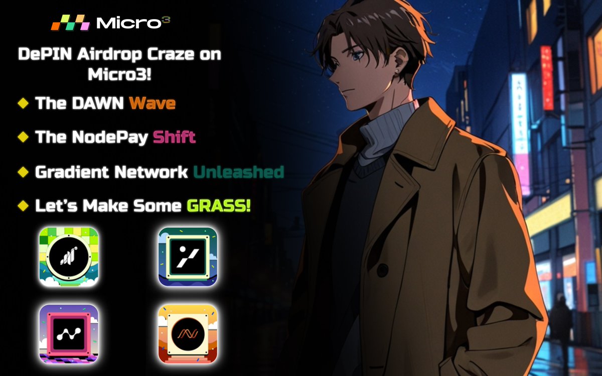 ailirone's tweet image. HEY HEY HEY 👀

The #DePIN Airdrop frenzy is heating up on  @Micro3, and you can&apos;t miss it! 

Discover:

Gradient:surl.li/nkukuj
DAWN: surl.li/civbpf
NodePay:surl.li/lwpkas
GRASS:surl.li/oxvasu
#DePin #Micro3 #GENE