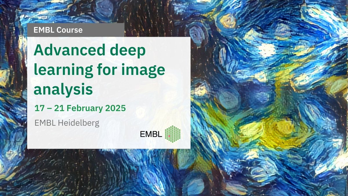 Do you want to apply deep learning-based methods to your own data and image analysis problems? Then #EMBLDeepLearning is for you!

📣 Apply by 25 November 2024 📣
➡️ s.embl.org/mac25-01
🗓️ 17 – 21 February 2025
📍 EMBL Heidelberg

🔹 Learning outcomes
- Understand the