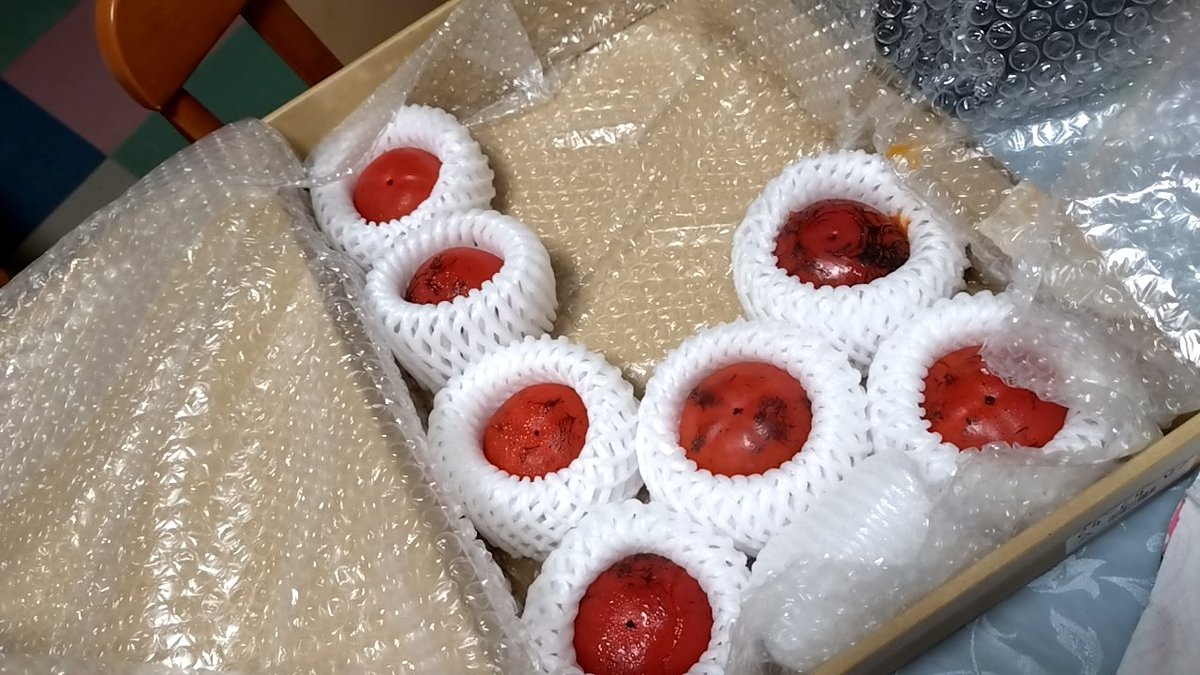 kako0504's tweet photo. 甲子柿！写真撮る前に食べられた（笑） https://t.co/MrJGPRvKOq