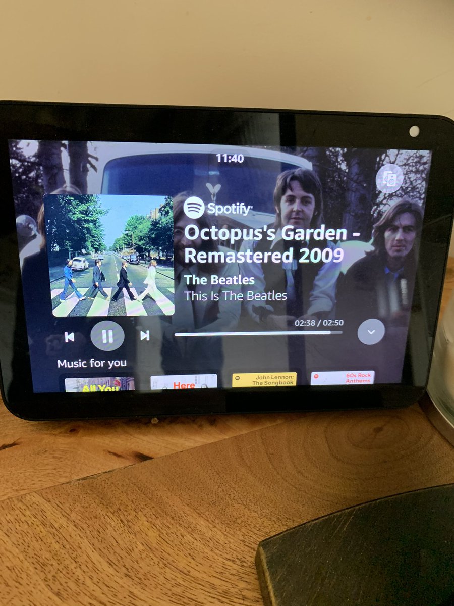 Empty house, working from home and listening to <a href="/thebeatles/">The Beatles</a> on “Alexa”! #HappyDays