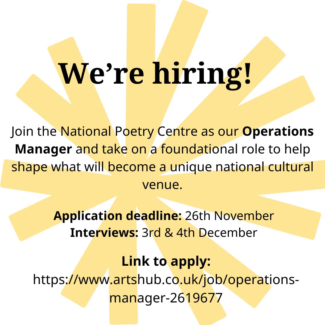 #operationsmanager #applynow 
artshub.co.uk/job/operations…