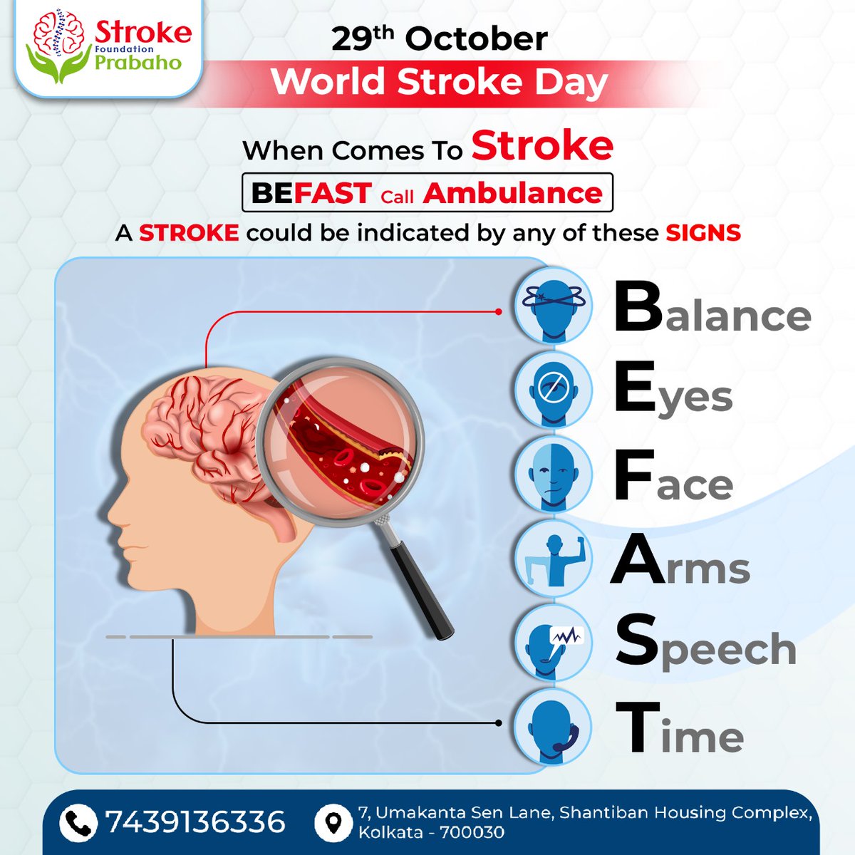 This World Stroke Day, know the BEFAST signs to recognize a stroke early and save lives. Don’t wait—act FAST!
#Stroke #brainstroke #strokecare #strokerecovery #strokeawarness #StrokeAwarenessCampaign