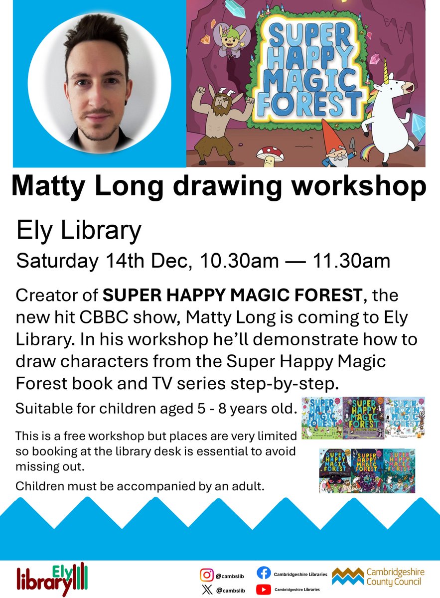Let's draw super happy stuff at Ely Library! 

(Just remember to book first)

🦄🍄🧚‍♀️