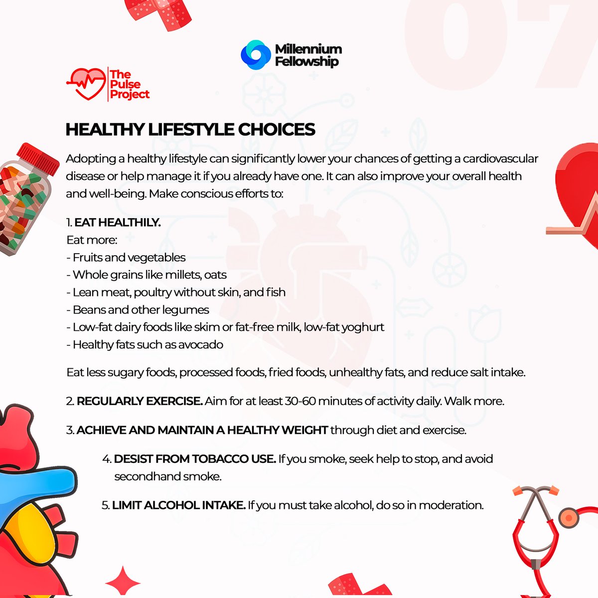 pulseproject_24's tweet image. 🫀 THE HEART-HEALTHY LIFESTYLE🫀

Today, we pledge to take action for a healthy heart.

_Be aware, beat it!_

#cardiohealth 
#thepulseproject