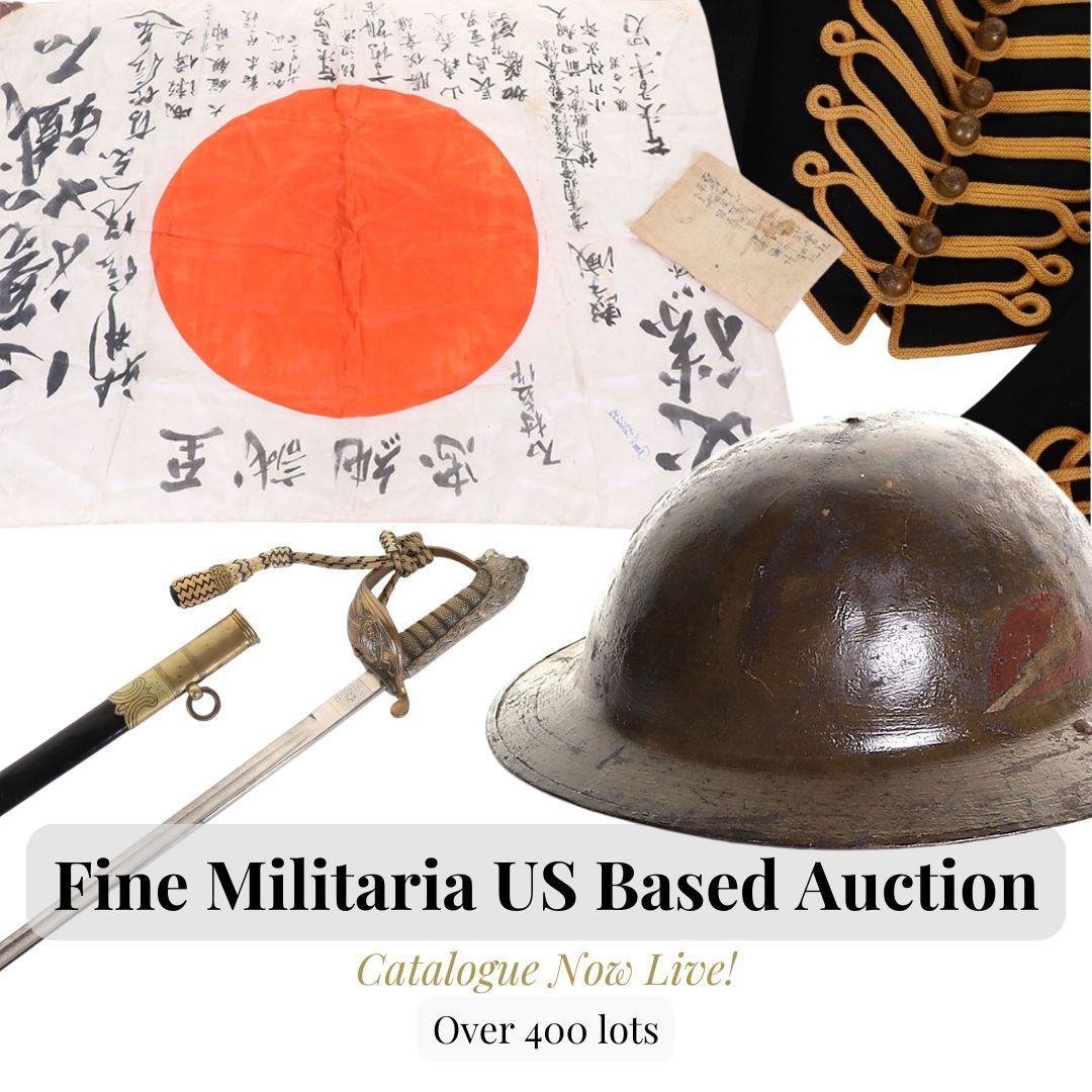 Browse 430 lots of Fine Militaria from all combat nations and periods 🎖️ 

Reminder: this catalogue is sold in US Dollars &amp; will begin at 2pm GMT Wednesday 27th November 2024!

For more information &amp; to register for bidding, visit: buff.ly/3OicCAY