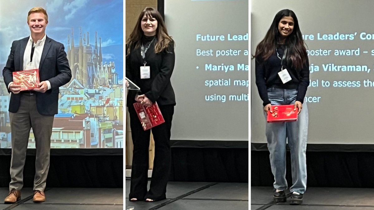 Cancer Grand Challenges (@cancergrand) on Twitter photo We also had a few award winners! Congratulations to:
🔸<a href="/MattG_Jones/">Matt Jones</a> (best talk, team eDyNAmiC)
🔸<a href="/Mia_Mardamshin/">Mariya Mardamshina M.D./Ph.D.</a> (best poster, team PROMINENT)
🔸<a href="/PoojaVikraman/">Pooja Vikraman</a> (best poster, team SPECIFICANCER)
Learn more about the Future Leaders programme: cancergrandchallenges.org/about/our-comm… We also had a few award winners! Congratulations to:
🔸<a href="/MattG_Jones/">Matt Jones</a> (best talk, team eDyNAmiC)
🔸<a href="/Mia_Mardamshin/">Mariya Mardamshina M.D./Ph.D.</a> (best poster, team PROMINENT)
🔸<a href="/PoojaVikraman/">Pooja Vikraman</a> (best poster, team SPECIFICANCER)
Learn more about the Future Leaders programme: cancergrandchallenges.org/about/our-comm…
