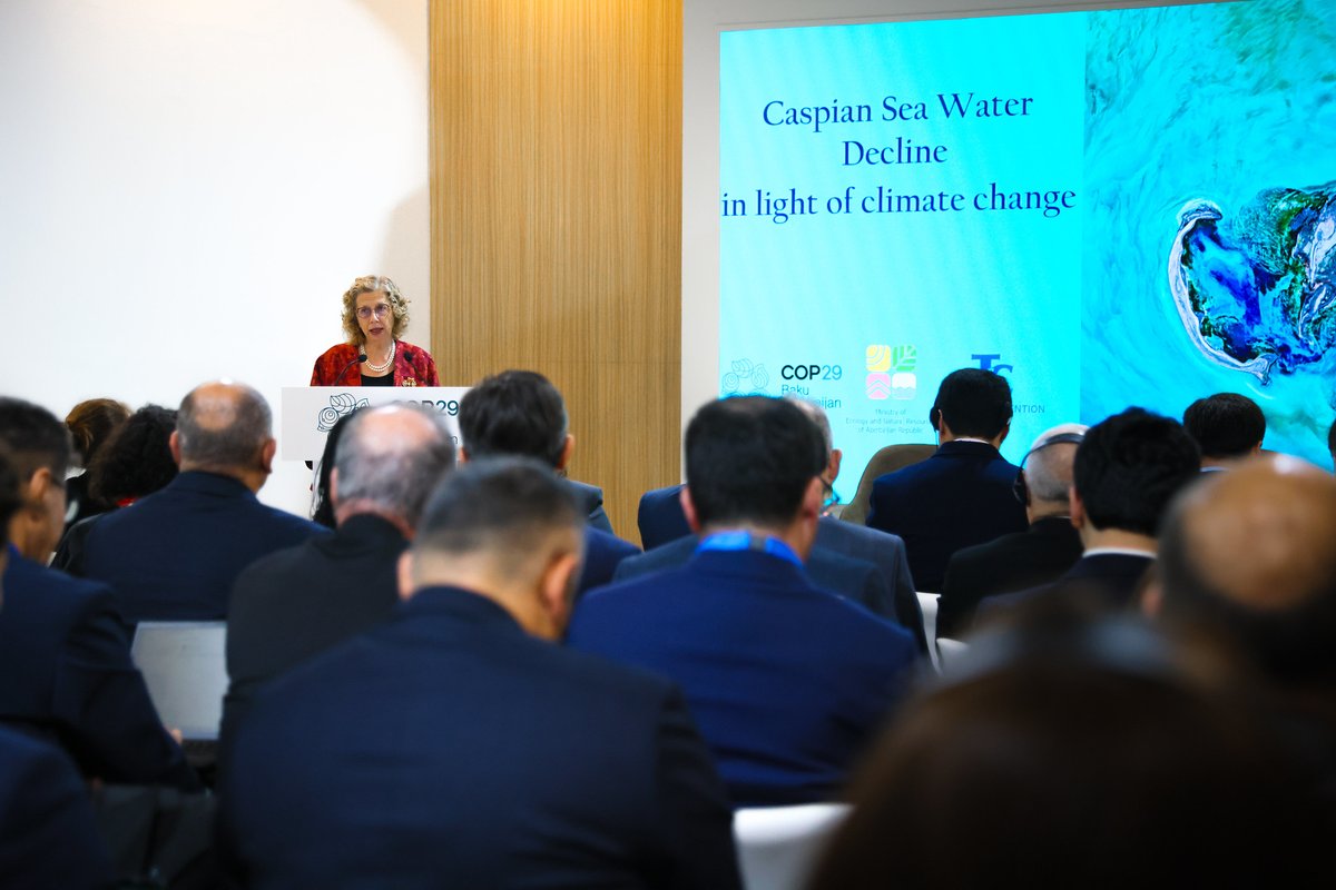 Inger Andersen (@andersen_inger) on Twitter photo The Caspian Sea’s water levels are declining.
At #COP29 delighted to see Caspian states endorse a declaration reaffirming their commitment to the Tehran Convention & willingness to work collaboratively to address this urgent issue.
More in <a href="/UNEP/">UN Environment Programme</a> report:
wedocs.unep.org/handle/20.500.… The Caspian Sea’s water levels are declining.
At #COP29 delighted to see Caspian states endorse a declaration reaffirming their commitment to the Tehran Convention & willingness to work collaboratively to address this urgent issue.
More in <a href="/UNEP/">UN Environment Programme</a> report:
wedocs.unep.org/handle/20.500.…