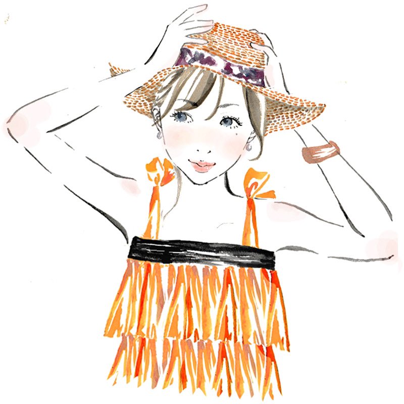 hanaful2's tweet photo. 麦わらガール👒⸒⸒ 

#ガールズイラスト #ファッションイラスト #似顔絵 #水彩画 #麦わら帽子 https://t.co/tTyXmJYVQO
