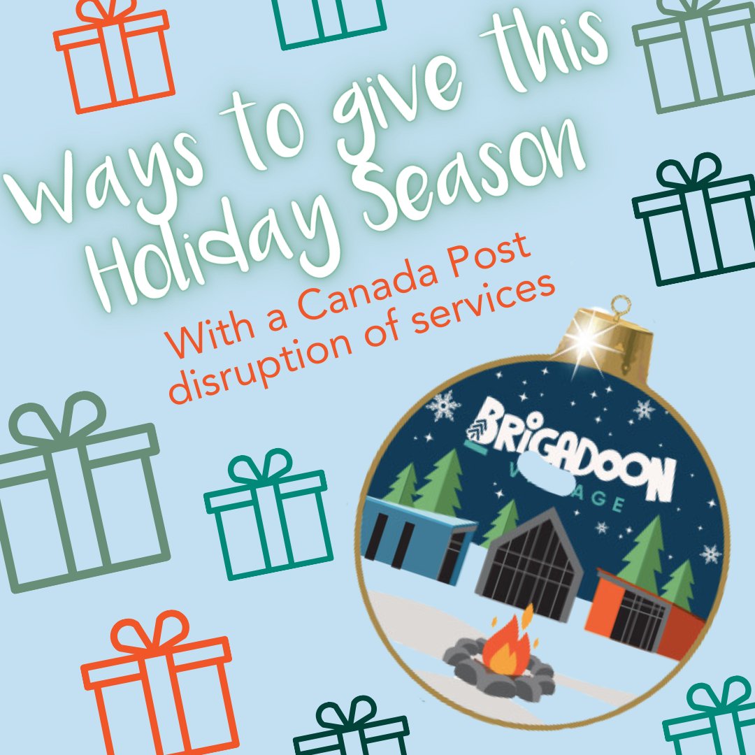 Making a gift to Brigadoon Village this holiday season? Here's how!

🎄Visit our website: brigadoonvillage.org/ways-to-give/d…
🎄Give Alexandra Murphy a call at 902-334-3385
🎄Drop by our Halifax office at 5523A Young Street. 
🎄Send to eft@brigadoonvillage.org and note that it’s a donation!