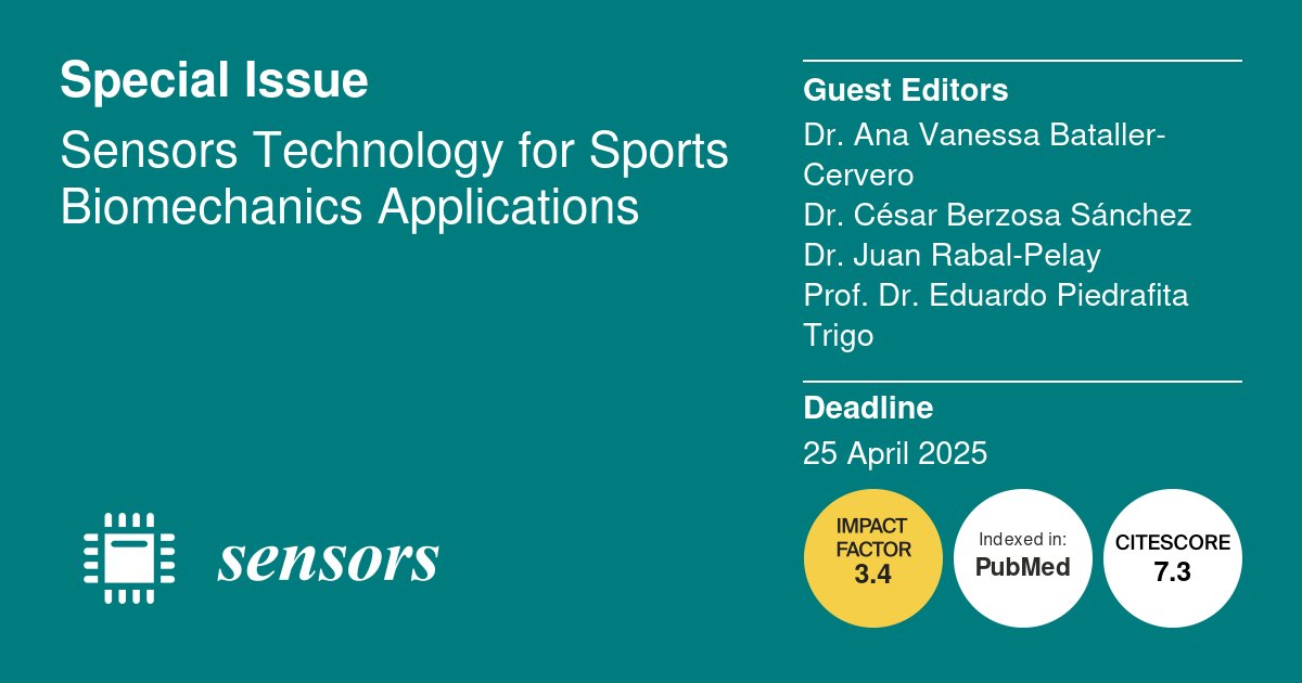 Manuscript call📲💻Some topics:
-Validity and reliability of wearable devices
-Applications of technology for sport assessment
-Biomechanics analysis of sports movements
-Novel uses of sensors in sports performance
  <a href="/Sensors_MDPI/">Sensors MDPI</a>  <a href="/Cesc1ELLK/">Cesc</a>