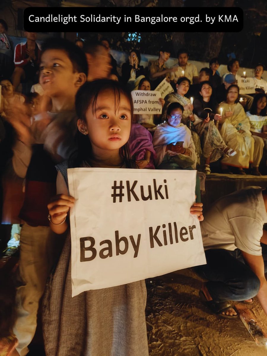 IndiaTodayNE's tweet photo. Karnataka Meitei Association staged a silent candlelight protest today (November 18) at ABCD Ground in Bengaluru, condemning the death of six abductees in Jiribam by suspected militants.

#karnataka #meiteis #kuki #bengaluruprotest #jiribam #manipur #indiatodayne https://t.co/dmJABtYUEJ