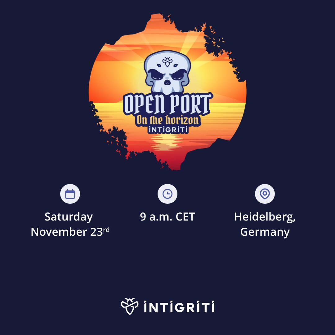 Fellow Hackers!

Next Sat I will host the first Intigriti Open Port Event Germany in Heidelberg with amazing #kaeferjaeger!

The last spots are left to grab! 😱 Tell us in the comments why you should get one 🎟️ I will DM the winners 🎉

This is an in-person event only, not remote
