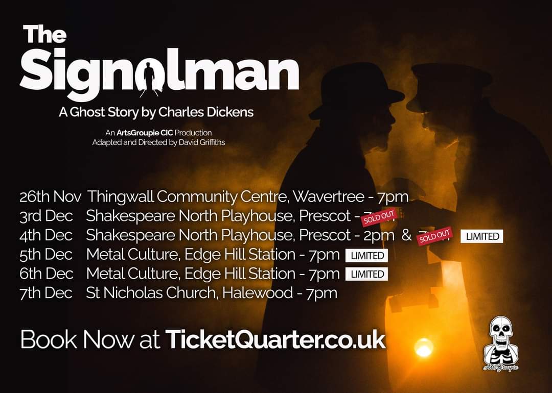 daveygriff82's tweet image. Full Steam Ahead for The Signalman. Limited tickets for @ShakespeareNP and @MetalLiverpool 

ticketquarter.co.uk to book tickets for this must-see ArtsGroupie CIC production.

#liverpoolghoststories #visitliverpool #thingstodoinliverpool #theatre #Liverpool #GhostStories