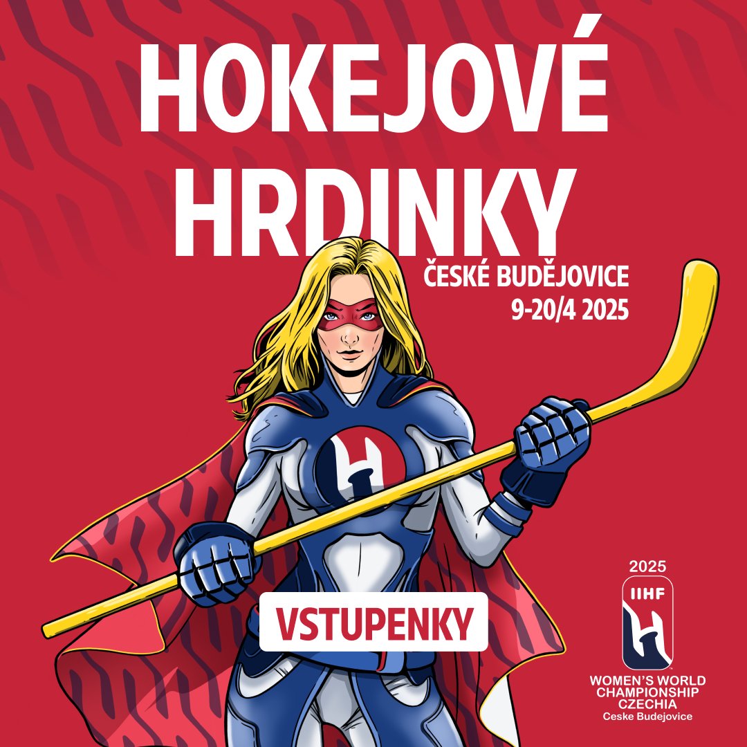 Světový hokej znovu v Česku! 🏒 Zažijte na vlastní kůži atmosféru mistrovství světa ✨
🦸‍♀️ Hrdinky přicházejí do Českých Budějovic, kde se od 9. do 20. dubna 2025 poměří své síly nejlepší hráčky z celého světa 🌍
🎟️ Vstupenky jsou v prodeji na webu 📲 ceskyhokej.cz