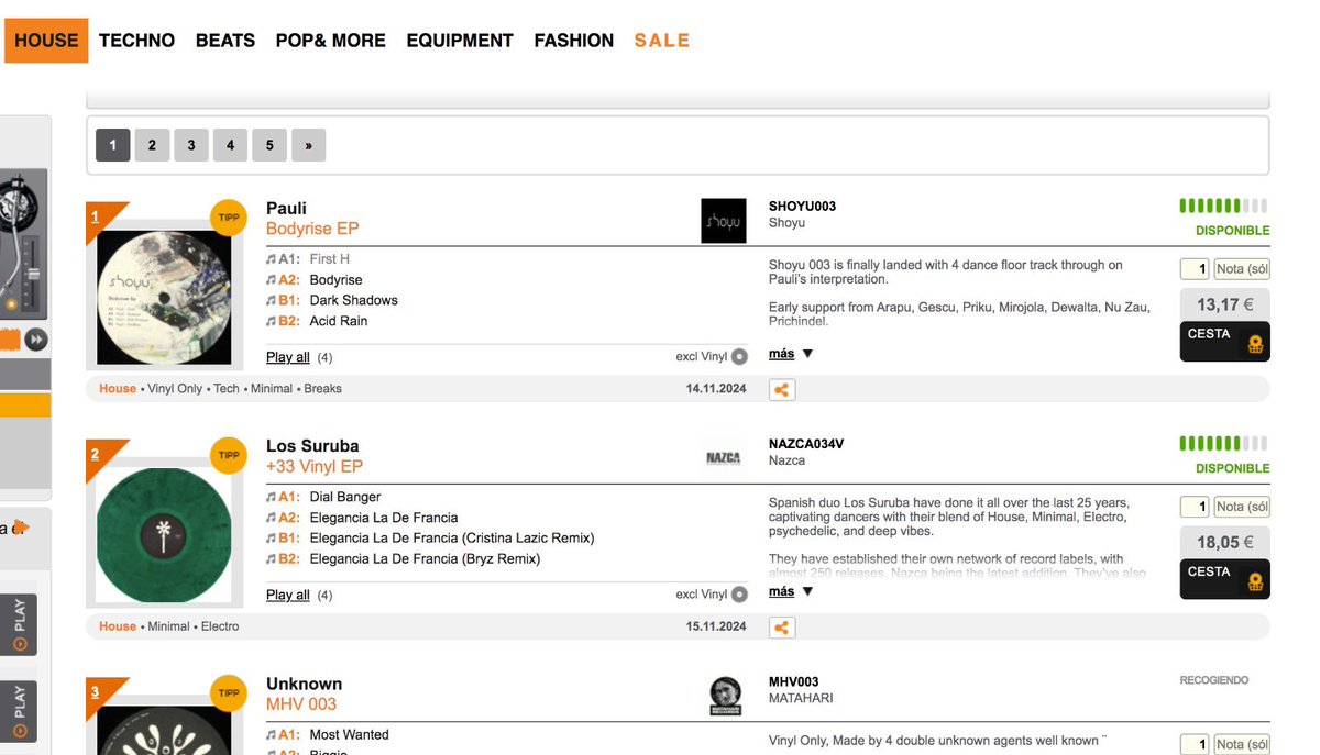 los_suruba's tweet image. Wow, our new vinyl release is #2 at #deejay.de House Chart and #4 overall chart! 

deejay.de/Los_Suruba_+33…

@nazcarecords #vinylfuture #vinyl