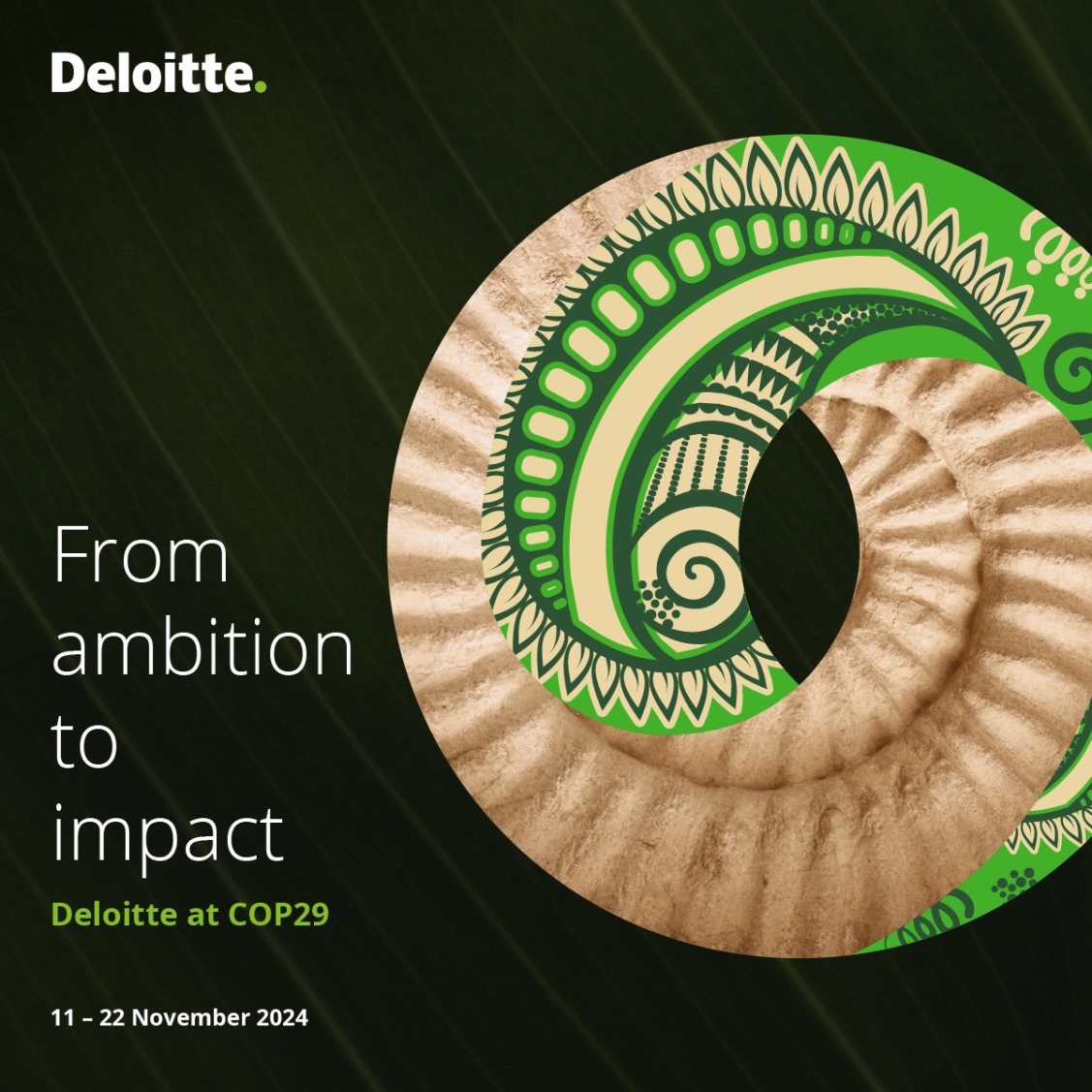 At Deloitte, our focus is on helping drive practical solutions to tackle #sustainability challenges. We’re bringing together industry, government, civil society and ideas at #COP29 to make an #ImpactThatMatters. 

Explore our program👉 deloi.tt/4euKO7i