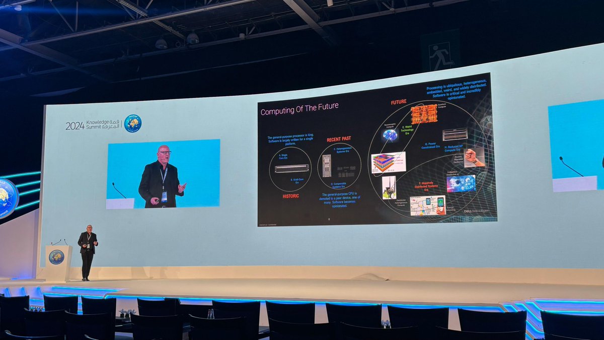 KnowSummit's tweet image. Marc O&apos;Regan, CTO EMEA at Dell Technologies, delves into the transformative potential of quantum computing during the session on advancements and future outlook, exploring its implications across industries and its intersection with machine learning. 

#KnowledgeSummit24 #MBRF…