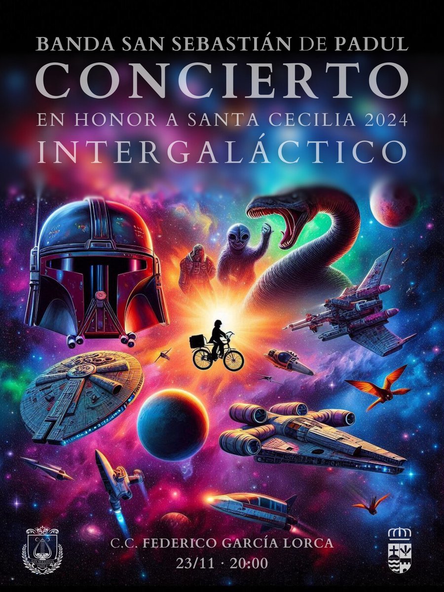 bandapadul's tweet image. 🔴 AGENDA |  CONCIERTO DE SANTA CECILIA 2024 | “INTERGALÁCTICO”

📆 Sábado, 23 de Noviembre
📍Centro Cultural Federico García Lorca (Padul)
⏰ 20:00 h

@AytoPadul 

#SuenaSanSebastian