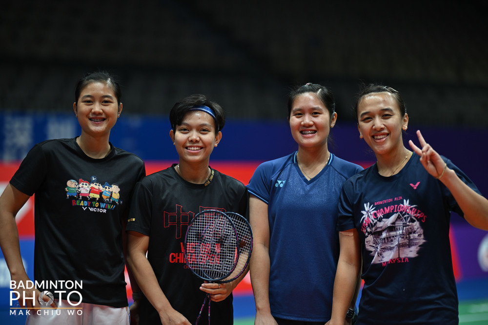 Amalia, Siti, Lanny &amp; Febriana at a training session

📷 Badminton Photo

#ChinaMasters2024