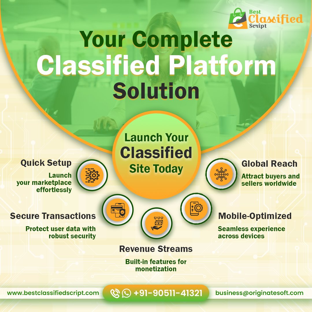 buyclassified's tweet image. 🚀 Ready to take your business online? Launch your own Classified Platform effortlessly with #BestClassifiedScript! 🌐
✅ Quick Setup
✅ Secure Transactions
✅ Global Reach
✅ Mobile-Optimized
✅ Revenue Streams
Start your journey today & connect buyers & sellers worldwide! 🌟