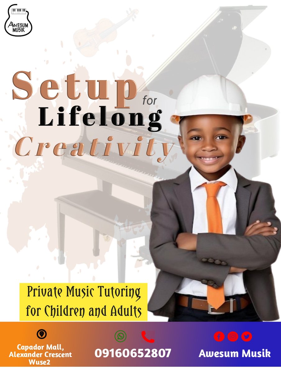 AwesumMusik's tweet photo. @therealchurchg1 Hallelujah! God's kingdom will continue to grow.

Meanwhile, Achieve your goal to learn musical instruments like PIANO, GUITAR, SAXOPHONE and VIOLIN. 

@awesummusik offers excellent tutoring service for CHILDREN &amp; ADULTS.

Call or WhatsApp: 09160652807

Christ Embassy, Davido https://t.co/uOFGNSxTJQ