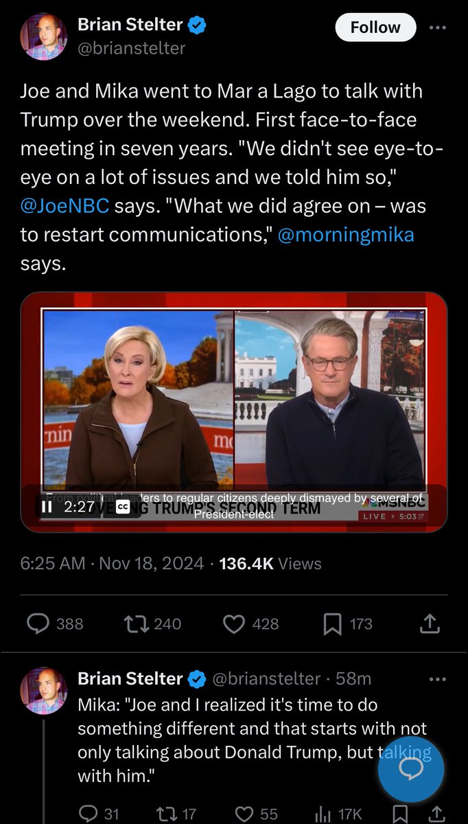 Keith Olbermann (@keitholbermann) on Twitter photo To political reporters, commentators, liberals, moderates: After this fawning, humiliating, network-destroying surrender, if you go on <a href="/Morning_Joe/">Morning Joe</a> you have endorsed and bought into #VichyMSNBC To political reporters, commentators, liberals, moderates: After this fawning, humiliating, network-destroying surrender, if you go on <a href="/Morning_Joe/">Morning Joe</a> you have endorsed and bought into #VichyMSNBC