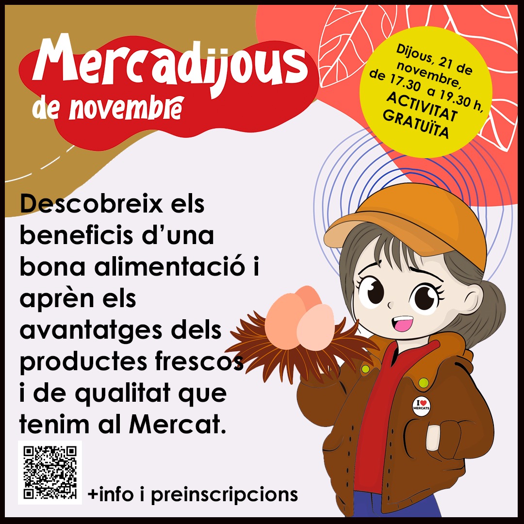 📢Posa a prova els teus coneixements de cuina internacional amb el nostre concurs gastronòmic!🍊

📆Dijous 21 de novembre, de 17.30 h a 19.30 h
​📍​Mercat Municipal

🔗 Inscripcions a​ bit.ly/4fyIWeO