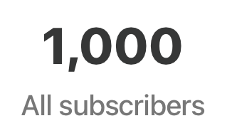 Thank you all so much for big 1000! I hope to continue providing value for you through my (hopefully high-quality) long-form blogs on great investors, deep dives and other investing-related topics (let me know if you have some suggestions). I appreciate you all, thanks again.