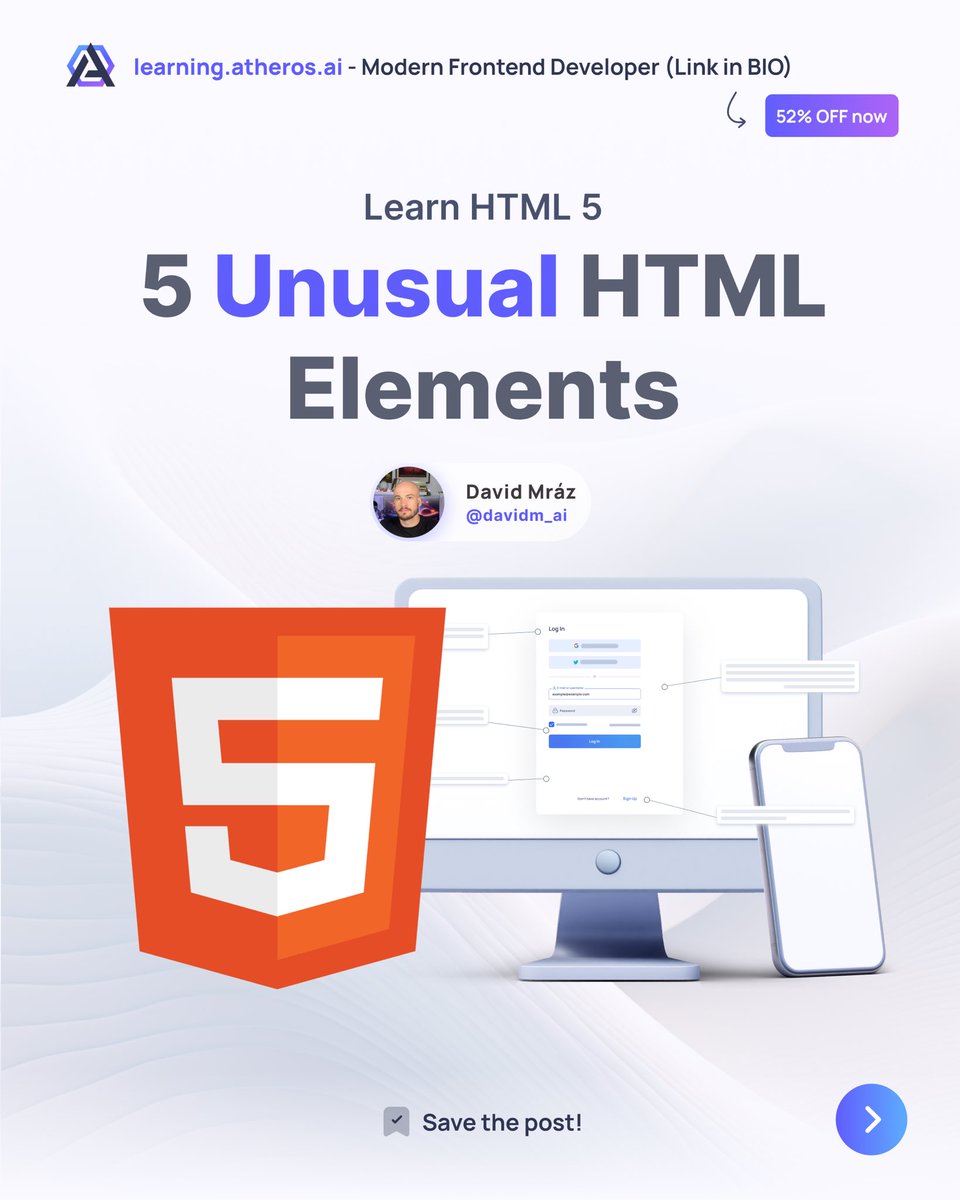 davidm_ml's tweet image. Learn about these 5 unusual HTML elements 👨‍💻🧵👇