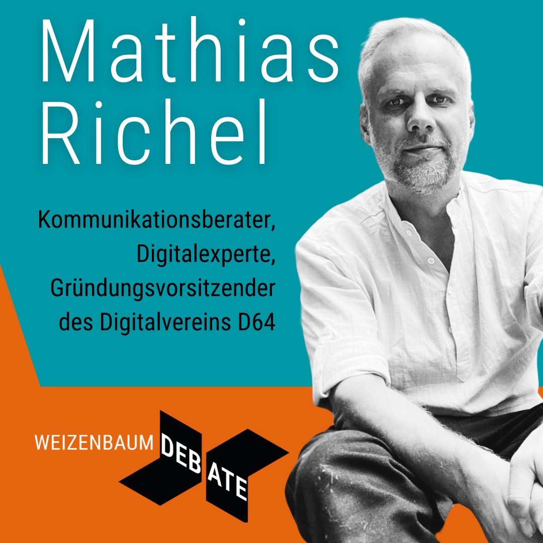 Weizenbaum-Institut (@jwi_berlin) on Twitter photo Wie ändert sich #Freiheit durch #Digitalisierung und was hat das mit #Individualität zu tun? Darum geht's in der Weizenbaum #Debate. Mit <a href="/frobertee/">Robert Peter</a> haben wir im Vorfeld darüber gesprochen, warum diese Debatte wichtig ist.
👉Zum Interview und zur Anmeldung: weizenbaum-institut.de/news/detail/we… Wie ändert sich #Freiheit durch #Digitalisierung und was hat das mit #Individualität zu tun? Darum geht's in der Weizenbaum #Debate. Mit <a href="/frobertee/">Robert Peter</a> haben wir im Vorfeld darüber gesprochen, warum diese Debatte wichtig ist.
👉Zum Interview und zur Anmeldung: weizenbaum-institut.de/news/detail/we…