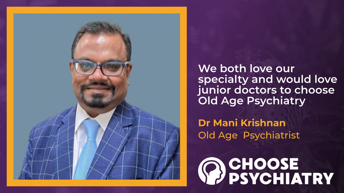 Royal College of Psychiatrists (@rcpsych) on Twitter photo "Working with older people combines medicine with the rich history and stories of the people you work with."
Find out from our dynamic duo Dr Mani Krishnan <a href="/deliriumkrish/">Prof M Santhana Krishnan💙💛</a> + Dr Josie Jenkinson why Old Age Psychiatry is a great career choice.
#choosepsychiatry "Working with older people combines medicine with the rich history and stories of the people you work with."
Find out from our dynamic duo Dr Mani Krishnan <a href="/deliriumkrish/">Prof M Santhana Krishnan💙💛</a> + Dr Josie Jenkinson why Old Age Psychiatry is a great career choice.
#choosepsychiatry
