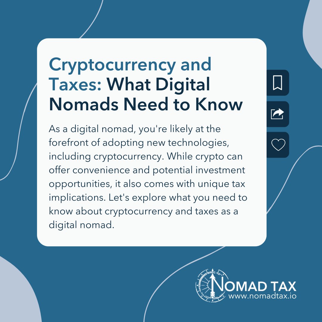Navigating cryptocurrency, taxes, and the nomad lifestyle can be complex. Our latest blog offers insights on managing crypto taxes while living abroad. Have questions about your obligations? Nomad Tax is here to help! #CryptoTaxes #NomadLife #TaxStrategy #DigitalNomad