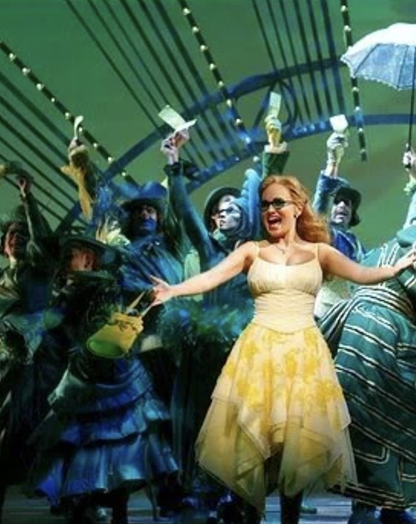 it's only fitting that for the Emerald City themes London WICKED premiere, Ariana Grande references Glinda's "One Short Day" look it's only fitting that for the Emerald City themes London WICKED premiere, Ariana Grande references Glinda's "One Short Day" look