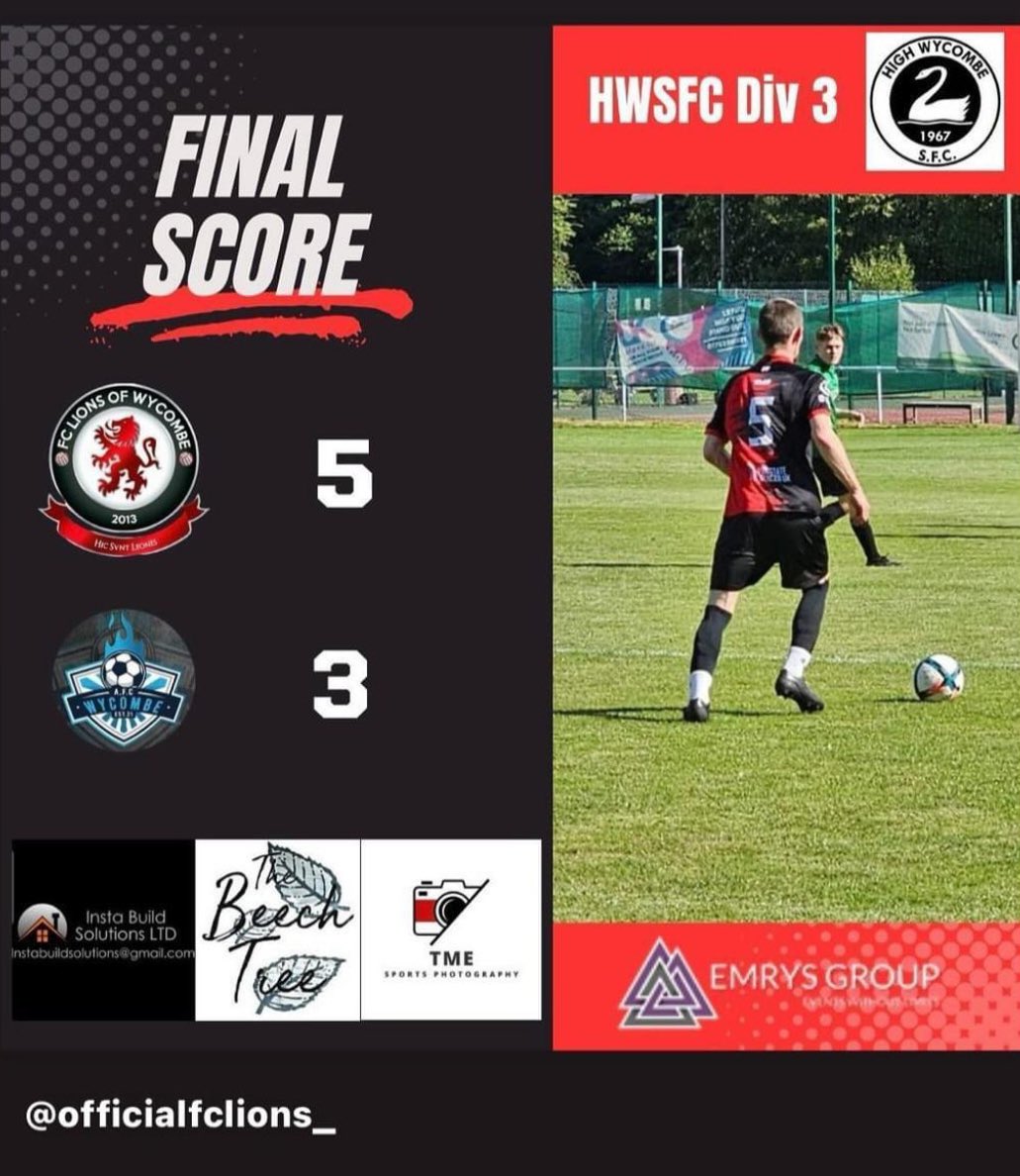 Not the usual polished performance from the team but considering we were playing a mix of AFC Wycombe 1st and Res, 2-2 at half time the lads ground out a result in the 2nd half. 
That’s now 10 wins from 10