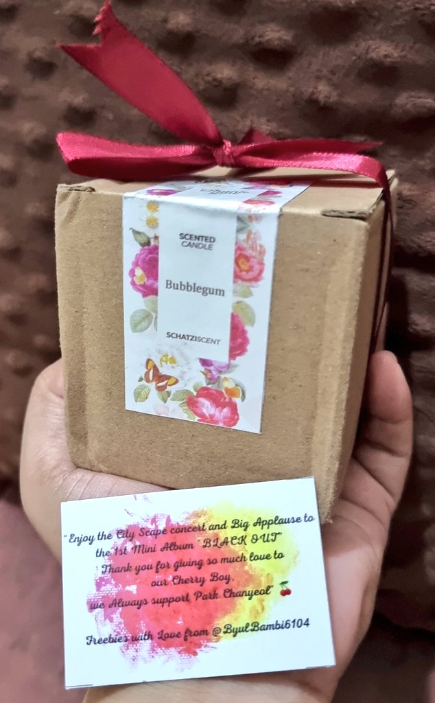 Let me present my freebies CHANYEOL LIVE TOUR: 都市風景 (City-scape) in JAKARTA. for all mutuals &amp; who loves our Cherry Boy. An aromatic candle that symbolizes chanyeol's power. There is no light before there is fire. The freebies will be handle by <a href="/beehyuniesbaby/">Lala mau skripsi an aja‼️soalnya SM berak</a> <a href="/baekchanda/">Liyash🌱|</a>