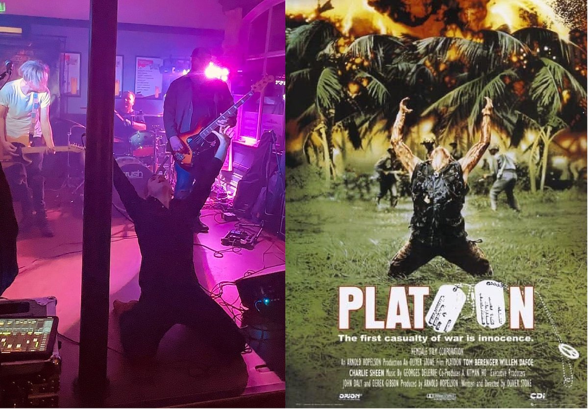 When you're having so much fun that you inadvertently end your set with a Platoon reference, you know it's been a good gig.