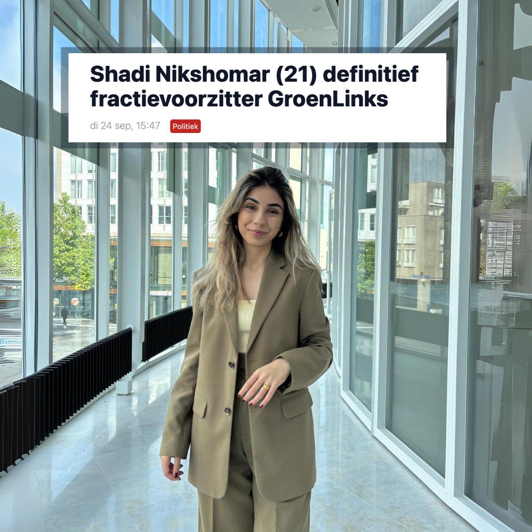 Goed nieuws 🥳 <a href="/shadinikshomar/">Shadi Nikshomar</a> is de nieuwe fractievoorzitter van GroenLinks Almere!

Sinds juni verving zij al tijdelijk Jaap Steenkamer als fractievoorzitter en zal nu de functie definitief bekleden.