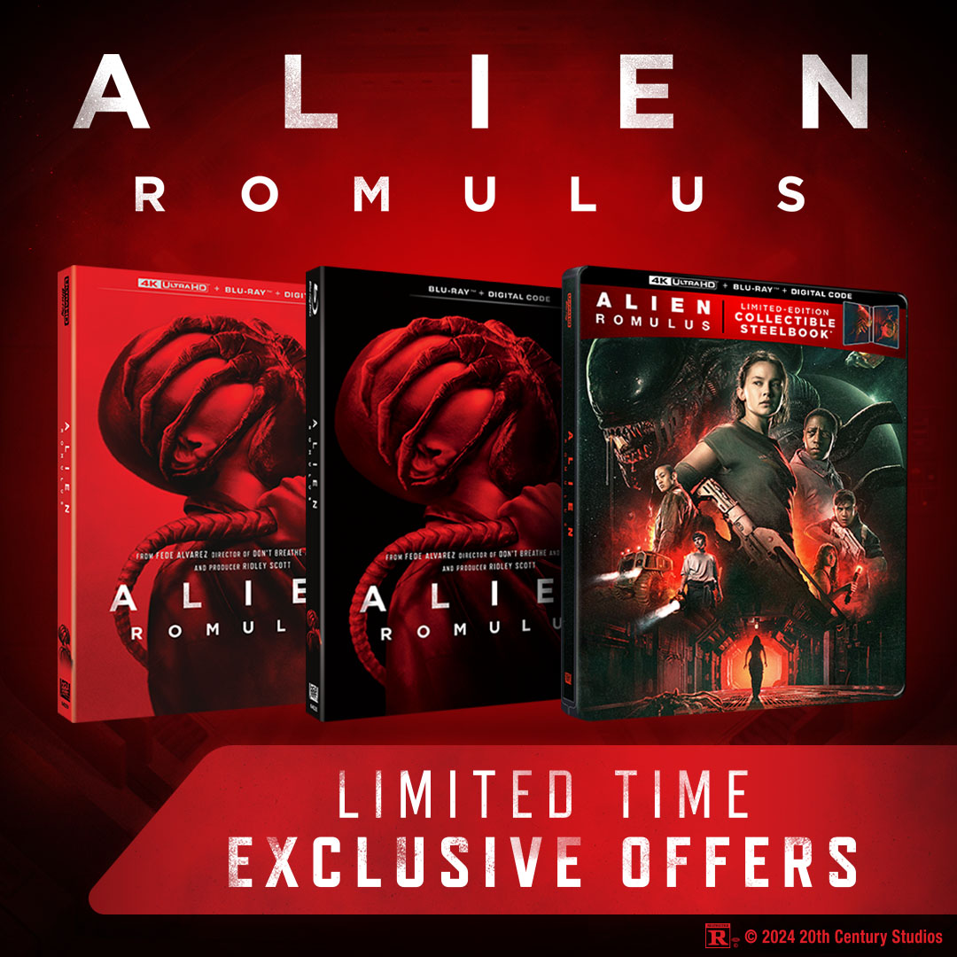 Experience pure horror with #AlienRomulus on Blu-ray, DVD and 4K UHD™ including the Limited Edition Collectible SteelBook® available December 3rd.