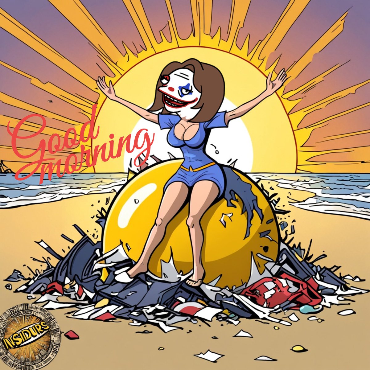 GM from the sand strewn battlefield of half baked dreams and empty bottles!! 🍸

Woke up on some beach that makes Wall Street look like Disneyland. Wallet’s safe, reputation’s trashed.. Juzt how I lek it. 

Don't forget where the real action is.. 💋