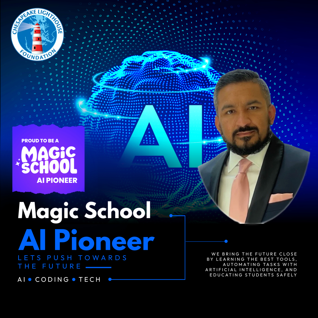 Chesapeake Lighthouse Foundation (CLF) (@clf_clf) on Twitter photo Exciting news! We're thrilled to announce Mr. Ashish Vadalia as a <a href="/MagicSchoolAI/">MagicSchool AI ๐ ๐ชโจ</a>'s Pioneers Program member! As the STEM Programs Manager for MD's largest charter operator, he's ready to empower our 400+ staff with AI insights. Letโs innovate together! #AI #Education #Innovation Exciting news! We're thrilled to announce Mr. Ashish Vadalia as a <a href="/MagicSchoolAI/">MagicSchool AI ๐ ๐ชโจ</a>'s Pioneers Program member! As the STEM Programs Manager for MD's largest charter operator, he's ready to empower our 400+ staff with AI insights. Letโs innovate together! #AI #Education #Innovation