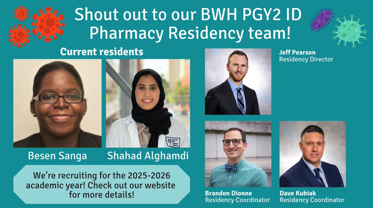 📢 Our PGY2 ID pharmacy residency program is recruiting for the 2025-2026 academic year! Check out our website for more information: brighamandwomens.org/assets/BWH/pat… (8/8)