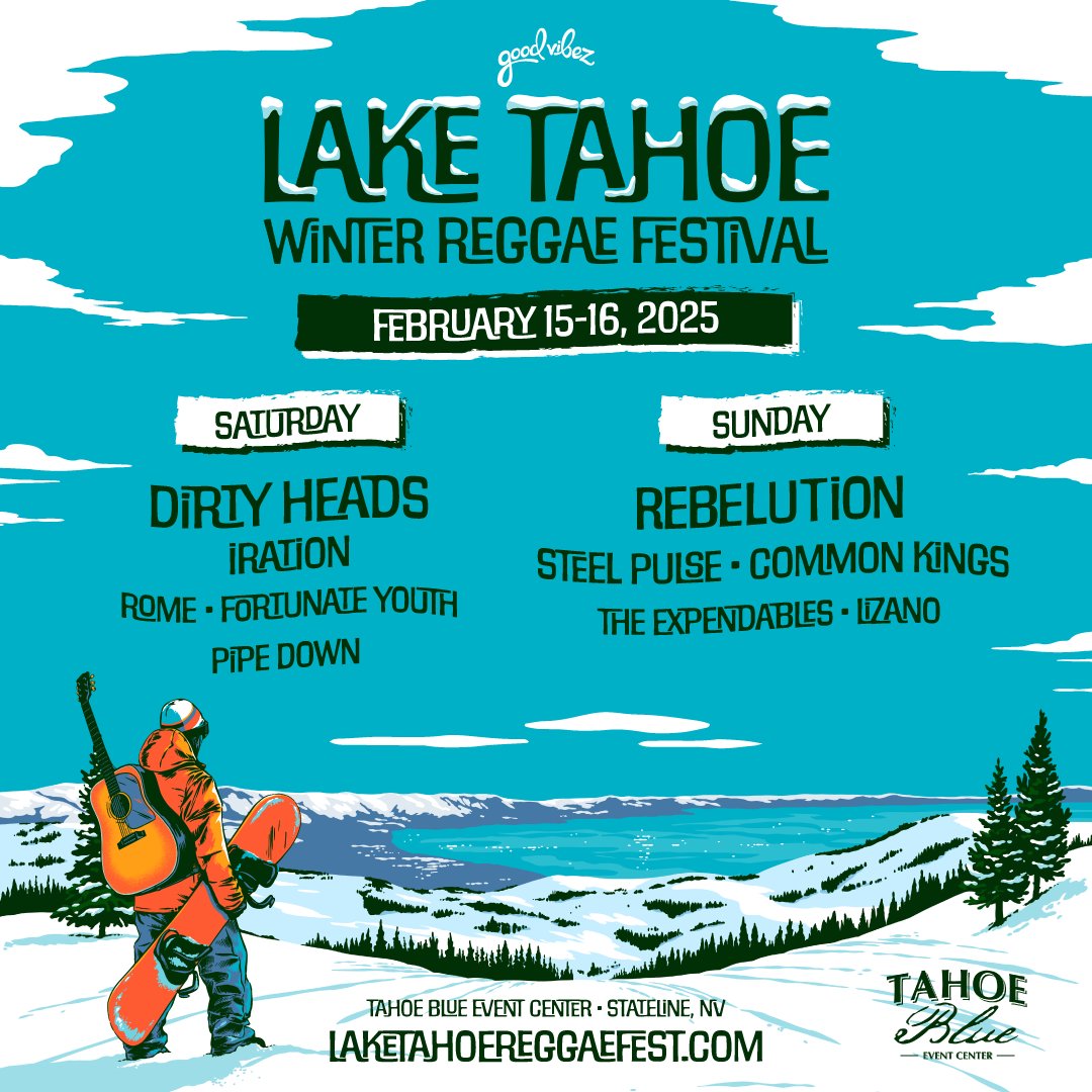 Lake Tahoe! We’re psyched to take over the Tahoe Blue Event Center on February 15th 🗻 Tickets go on sale Friday, November 22nd at 10 am PT.