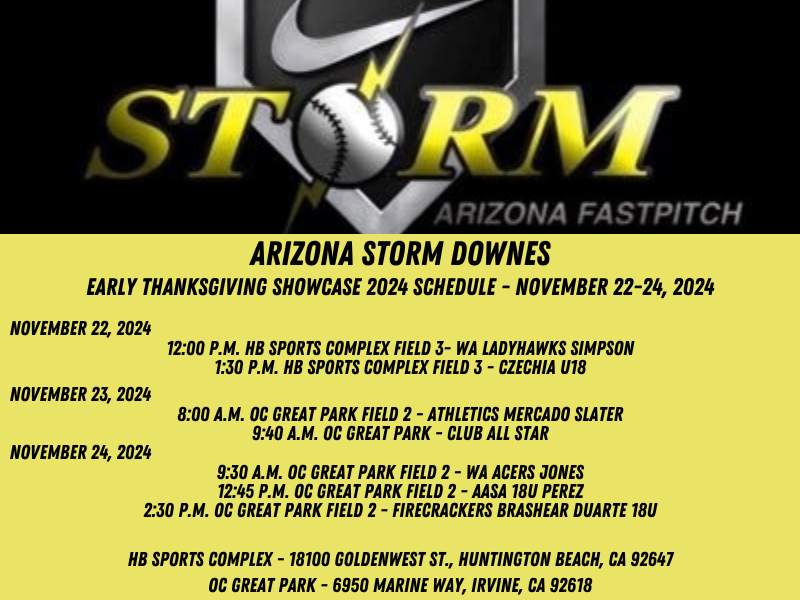 Early Thanksgiving Showcase schedule for November 22-24, 2024