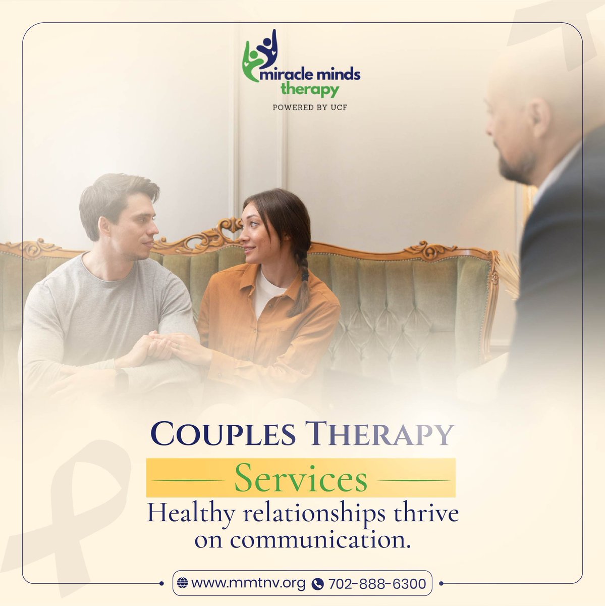 Healthy relationships thrive on communication. Our couples therapy services can help you reconnect. 💙 

📞 Call us: 702-888-6300 | 🌐 buff.ly/4d2ZI42.